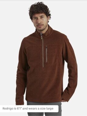 Sherpa Adventure Gear Rolpa Eco Quarter Zip Fleece Dark Rust color size XXL